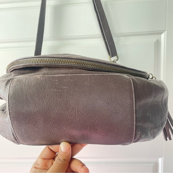 BORSE IN PELLE TAUPE LEATHER MADE ITALY ZIPPED JUMBO CROSSBODY BAG STRAP - Picture 7 of 16